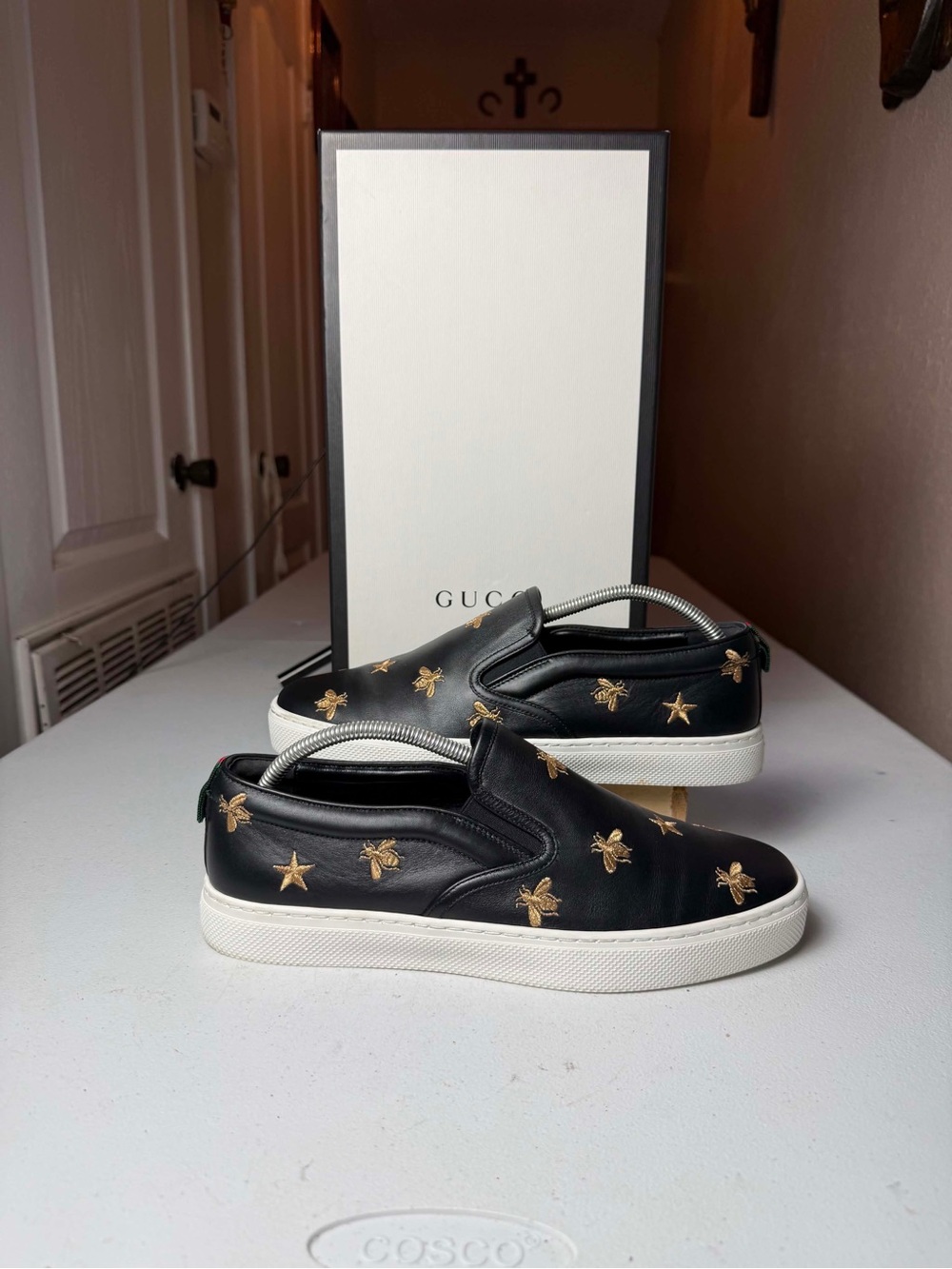Gucci Men's Slip on Leather Sneakers with Bees Sz 9 G / US 10